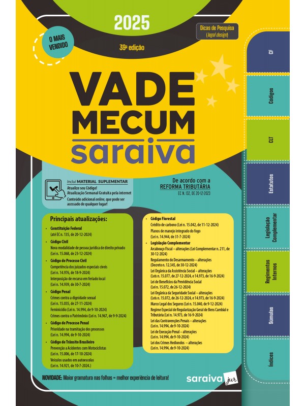 Vade Mecum Saraiva Tradicional - 39ª Edição 2025
